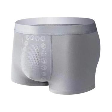 Imagem de Cuecas Boxer Masculinas De Cintura Média Respiráveis Com Massagem Conf