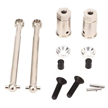 Imagem de Eixo de tração dianteira RC Aço CVD para serviços pesados, à prova de ferrugem, resistente ao desgaste, eixo de tração de alto desempenho para Axial Yeti JR 1 18 Substituição de (Prata)