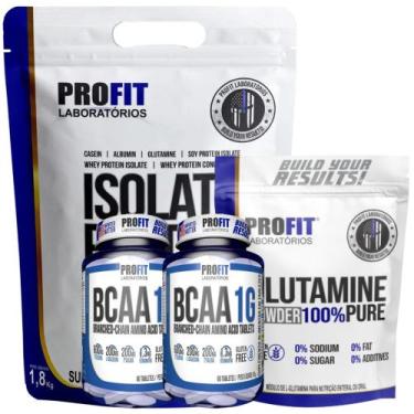 Imagem de 1x Whey Protein Isolado 1,8kg + 1x Glutamina Pura 300g + 2x Bcaa 1G 60