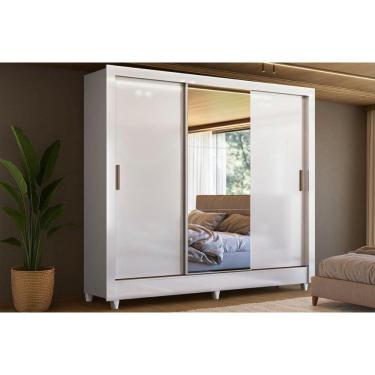 Imagem de Guarda Roupa Solteiro Itália 3 Portas de Correr c/ Esp Branco Santos Andirá