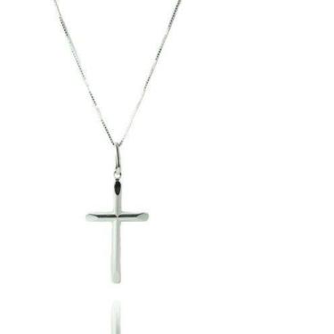 Imagem de Corrente Prata 60 Cm Com Pingente Cruz Legitima 925 - Lojas La&Ny, Pra