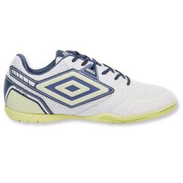 Imagem de Chuteira Futsal Umbro Skill Unissex Branco, Branco marinho verde, 40