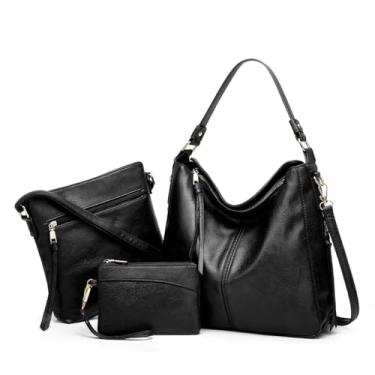 Imagem de Conjunto de Bolsa Feminina Falsa Hobo Carteira Bolsas Estilosas e Versáteis para Trabalho Compra Ideal Mulheres