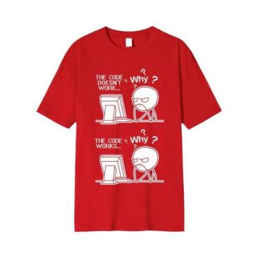 Imagem de Camiseta Masculina Engraçada Com Estampa Casual Do Sistema Operacional