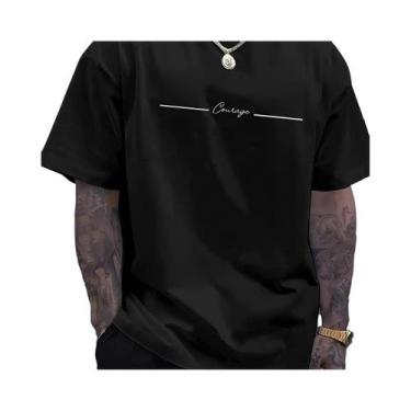 Imagem de Camiseta Masculina plus Size De Verão Em Algodão Casual Com Gola Redon
