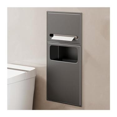 Imagem de Nicho de chuveiro de aço inoxidável - organizador de alcova à prova d'água para xampu, artigos de higiene e papel higiênico - Prateleira de armazenamento cinza para banheiro, cozinha e quarto - 60 x