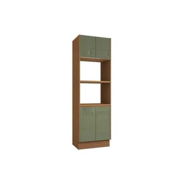 Imagem de Paneleiro Cozinha Modulado Vibra T630 c/ 4 Portas 70cm Canela/Verde Pi
