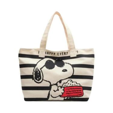 Imagem de Bolsa De Lona Cartoon Snoopy De Grande Capacidade Para Estudantes E Mã