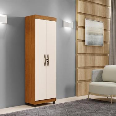 Imagem de Armario Multiuso New Roma Com 2 Portas E Chaves Cinamomo/off White