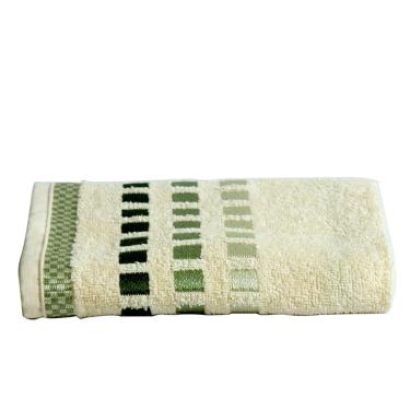 Imagem de Toalha de Rosto Karsten Calera Natural com Verde