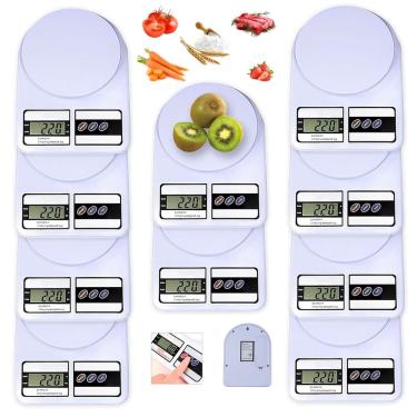 Imagem de Kit 10 Balanças Digital De Precisão Cozinha 10kg Fitness Nutrição Display Digital Função Tara 