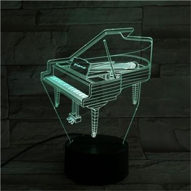 Imagem de Pianos com luz noturna LED 3D que mudam de cor para crianças com 5V - 