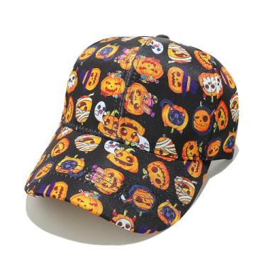 Imagem de Boné de beisebol de poliéster Trucker Halloween Pumpkin Print - Yiweis