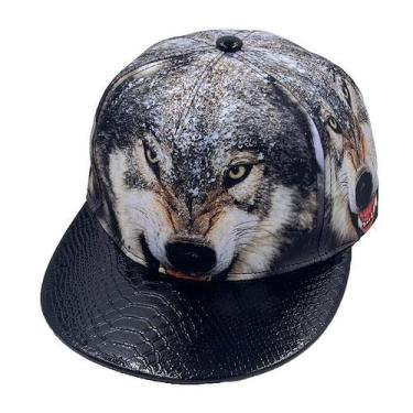 Imagem de Boné de beisebol de poliéster Street Hip-Hop, chapéus simples com Wolf