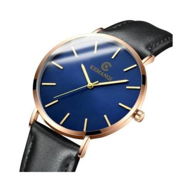 Imagem de Relógio De Pulso Masculino De Luxo Ultra Fino Em Couro Quartz KEMANQI,