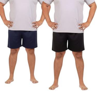 Imagem de Kit 2 Shorts Bermuda Elastano Plus Size Masculina Academia Corrida Tam