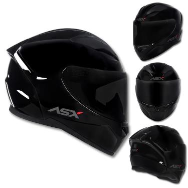 Imagem de Capacete ASX City Solid Monocolor Preto Brilhante