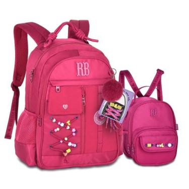 Imagem de Mochila e Lancheira Térmica Kit Rebecca Bonbon cadarços extras, Rosa