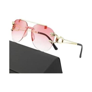 Imagem de Óculos De Sol Antirreflexo Sem Armação Com Lentes Espelhadas De Leão E