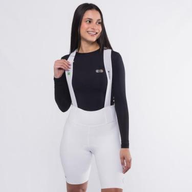 Imagem de Bretelle Ciclismo Feminino Márcio May Moove UP Branco, GG, Branco