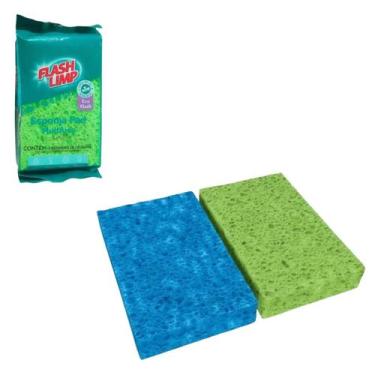 Imagem de 2 esponja pad multiuso biodegradavel flash limp uso geral
