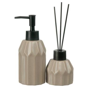 Imagem de Kit Lavabo Difusor Dispenser Líquido Aromatizador Higiene Decoração Ba