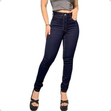 Imagem de Calça Jeans Skinny Feminina Escura Cintura Média Estilosa - Dixon, 854