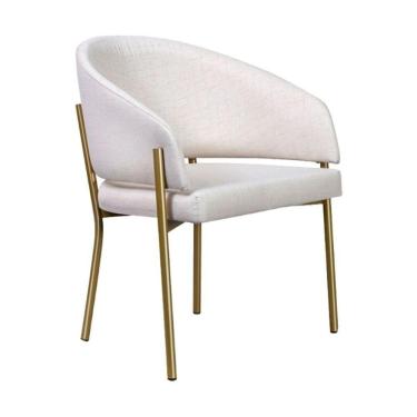 Imagem de Poltrona Decorativa Com Pés De Ferro Multimóveis Cr7009 Off White Off White