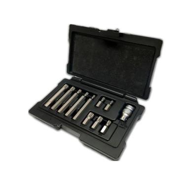 Imagem de Jogo de Bits Spline Haste Sextavada 10 MM Encaixe 1/2 Pol 11 Peças STE