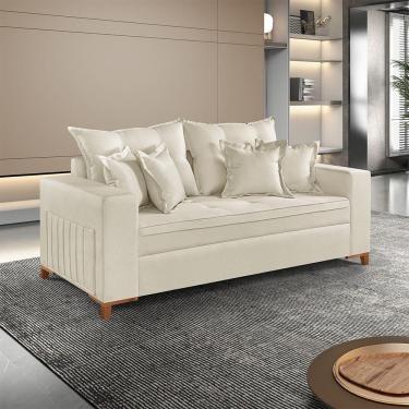 Imagem de Sofá Martins M-205 Linho 200cm Living Estofados Martins Linho Creme