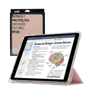 Imagem de Capa Para iPad 9ª 8ª 7ª Geração 10.2" Smart Case Slim Com Suporte a Caneta e Fundo Transparente Proteção Total- Anti Impacto/Auto Sleep/Tampa Magnética/Premium Resistente Funcional e Design Fino