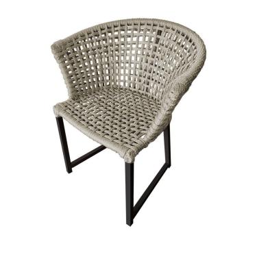 Imagem de Cadeira Salinas Corda Náutica Base Em Alumínio Preto-areia