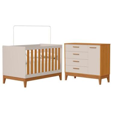 Imagem de Jogo de Quarto Infantil Flip Cômoda 1 Porta e Berço Americano - Reller