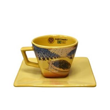 Imagem de Xícara de Porcelana Portinari com Pires 3 Corações Obra Café  200ml Xícara de Porcelana Portinari com Pires 3 Corações Obra Café 200ml