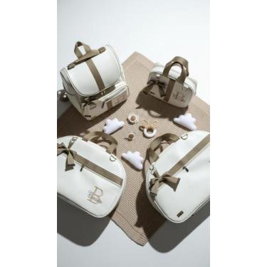 Imagem de KR RK Bolsas Personalizado Kit Maternidade 4 peças, Off White fita Caq