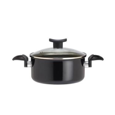 Imagem de Panela Caçarola Cerâmica de Indução e Gás Antiaderente 18cm Preto - Va