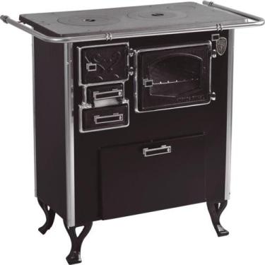 Imagem de Fogão A Lenha Com Forno E Caixa Dir Preto Fornos Pinhal N1