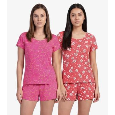 Imagem de Kit 2 Pijamas Femininos Short E Blusa Infinita Cor Sortidos, GG, Sorti