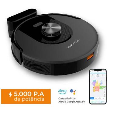 Imagem de Robô Aspirador Kuanttum S10 Branco Smart WiFi Laser 5000Pa Bivolt App 