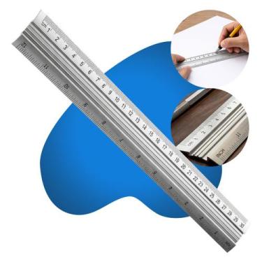 Imagem de Régua 30 Cm 12 Inch Metal Aço Inox Alta Qualidade Precisão - Judi