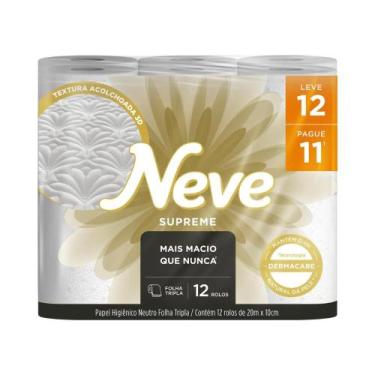 Imagem de Papel Higiênico Neve Supreme Folha Tripla Leve 12 e Pague 11 Rolos