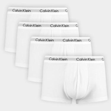 Imagem de Kit Cueca Calvin Klein Trunk Low Rise 4 Peças, Branco, M