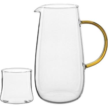 Imagem de Jg 5pç Jarra/copo Água Suco Borossilicato 1,3l/280ml TRANSPARENTE