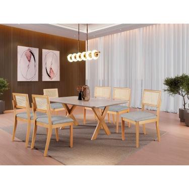 Imagem de Sala de Jantar Madeira Maciça 6 Cadeiras - Âmbar - Harmonia