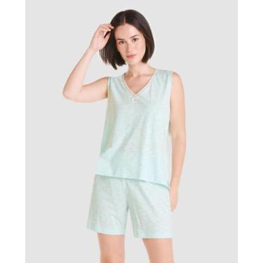 Imagem de Pijama Feminino Curto Macio Verde Lohe, Verde, G