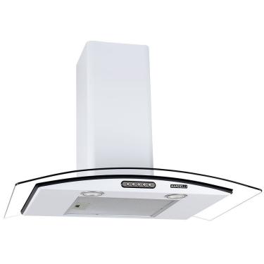 Imagem de Coifa de Parede Nardelli Vidro Curvo Slim White 80cm Vidro Temperado com LED e 3 Veloci...