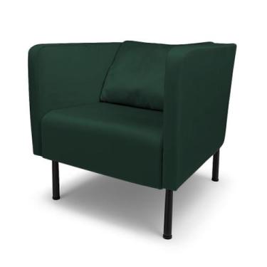 Imagem de Poltrona Decorativa Pés de Metal Hanna Veludo Verde - Loja Sheep