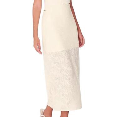 Imagem de Saia Midi Enfim 1000132881 Feminina Malha e Renda Stretch T. P/G, P, 0