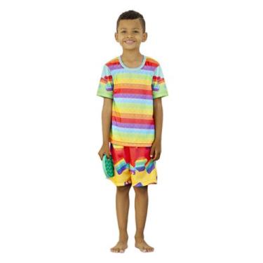 Imagem de Fantasia Carnaval Pop Pop It Infantil Menino Camiseta Shorts - Fantasi