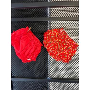 Imagem de Conjunto Bebê Luxo Calcinha bunda rica baby algodão - Sneakers, Vermel